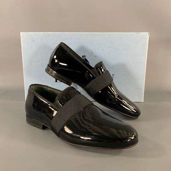 LANVIN Size 6 Black Patent Leather Slip On Loafers main image 6